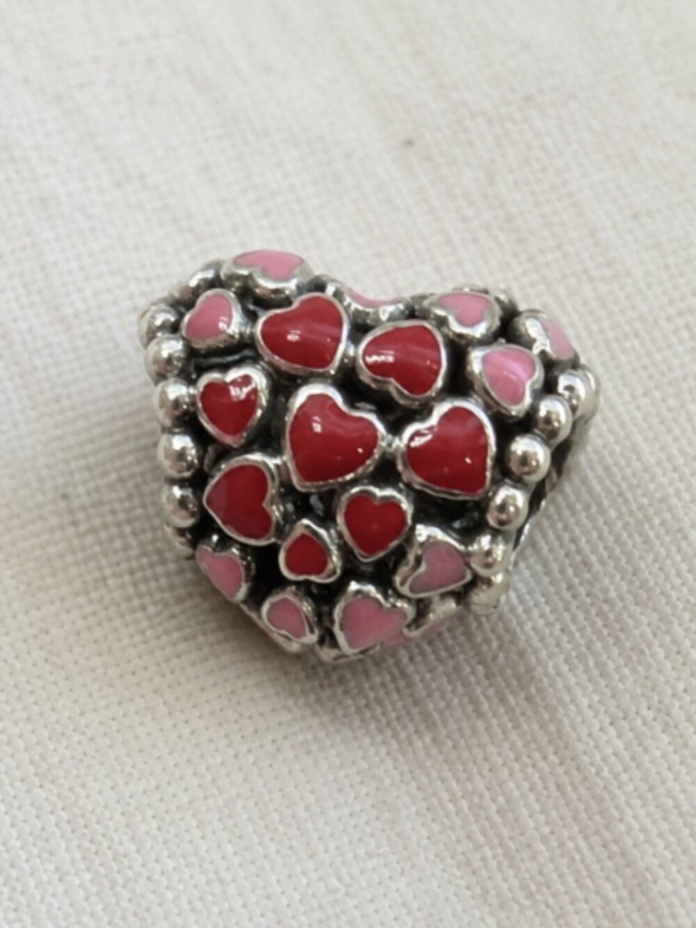 New Pandora S925 ALE Burst of Love Heart Red Pink Enamel Charm 796557ENMX